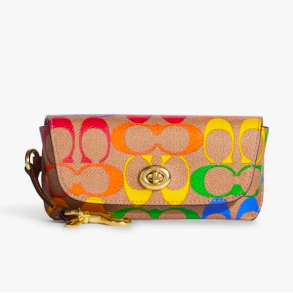 Coach Accessories Coach Sunglass Case In Rainbow Signature Canvas
